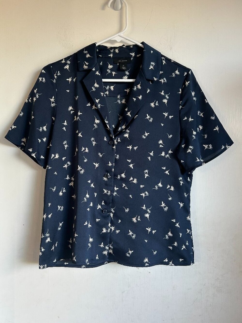 Halogen - Navy Blue Printed Short Sleeve Blouse